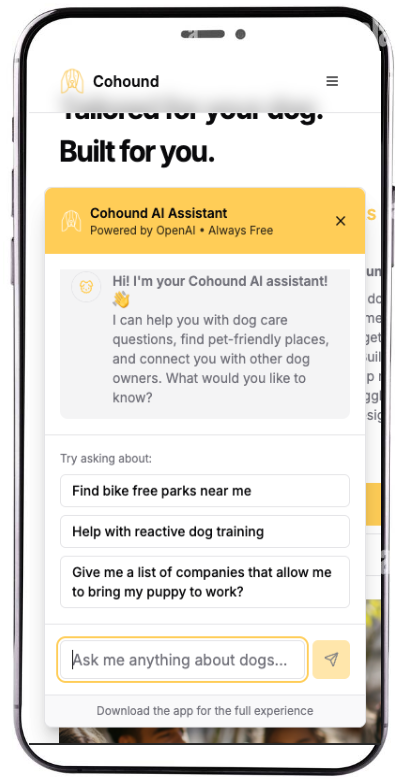 CoHound mobile app screenshot