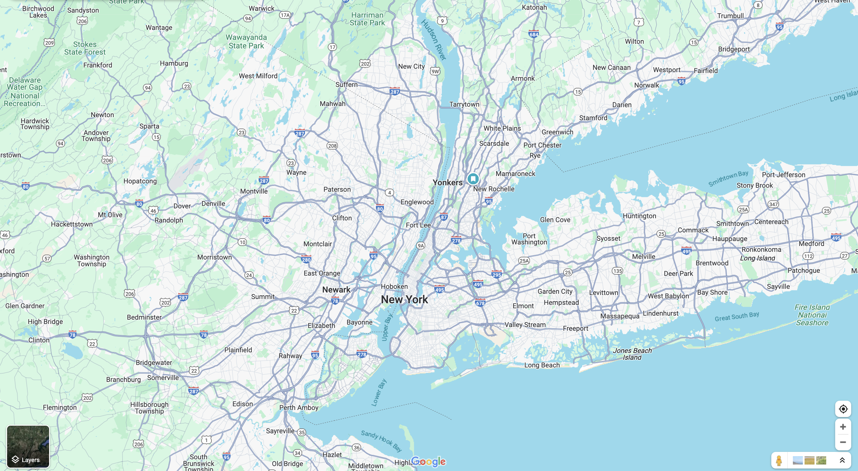 Map showing dog-friendly locations